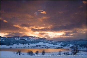 Snowbound Sunrise Stock Image, Ashland, Oregon Snowbound Sunrise Stock Image, Ashland, Oregon