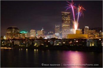 Waterfront Fireworks Stock Image, Oregon Waterfront Fireworks Stock Image, Oregon
