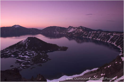 Crater Lake at Dawn Stock Image, Crater Lake, Oregon
