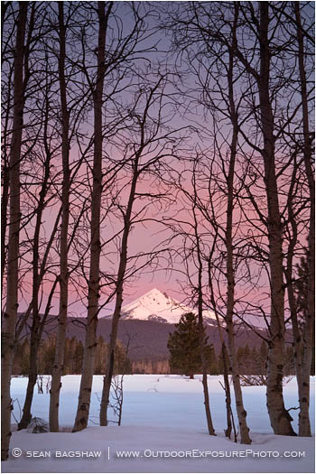 Winter Dawn On Mt. McLoughlin Stock Image, Oregon Winter Dawn On Mt. McLoughlin Stock Image, Oregon