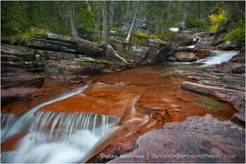 Red Stone Flow Stock Image, Glacier National Park, Montana Red Stone Flow Stock Image, Glacier National Park, Montana