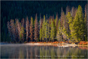 Touch of Day Stock Image, Stanley Lake, Idaho Touch of Day Stock Image, Stanley Lake, Idaho