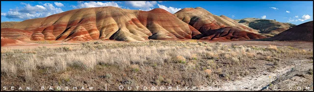 Painted Hills Panorama Stock Image, Oregon