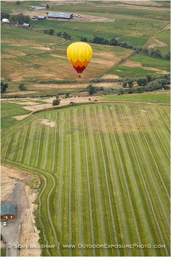 Hot Air Balloon Midflight 3 Stock Image Montague, California Hot Air Balloon Midflight 3 Stock Image Montague, California