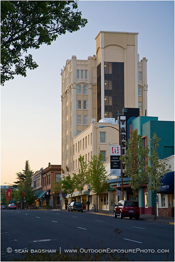Main Street Morning 2 Stock Image, Ashland, Oregon Main Street Morning 2 Stock Image, Ashland, Oregon