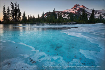 Mt. Jefferson Over Frozen Lake 2 Stock Image Oregon Cascade Range Mt. Jefferson Over Frozen Lake 2 Stock Image Oregon Cascade Range