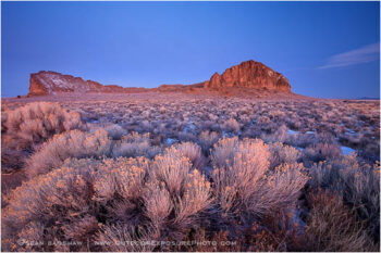Winter Dawn At Fort Rock Stock Image, Oregon Winter Dawn At Fort Rock Stock Image, Oregon