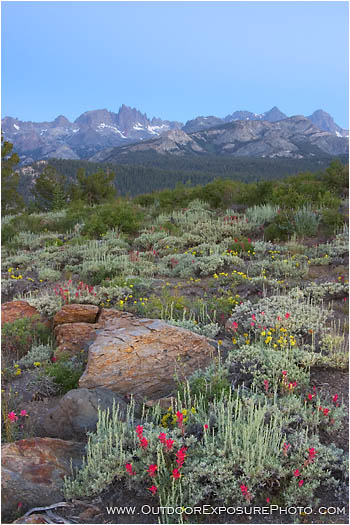 Minarets at Dawn Stock Image, Sierra Mountains, California Minarets at Dawn Stock Image, Sierra Mountains, California