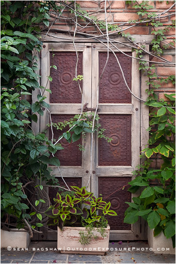 Garden Door Stock Image, Baja, Mexico Garden Door Stock Image, Baja, Mexico