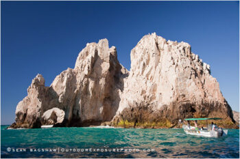 Land’s End And Boat Stock Image, Baja, Mexico Land’s End And Boat Stock Image, Baja, Mexico