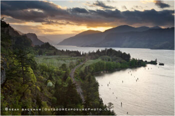 Columbia River View Stock Image, Hood River, Oregon Columbia River View Stock Image, Hood River, Oregon