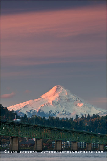 Mt. Hood Above The Hood River Bridge, Oregon Mt. Hood Above The Hood River Bridge, Oregon
