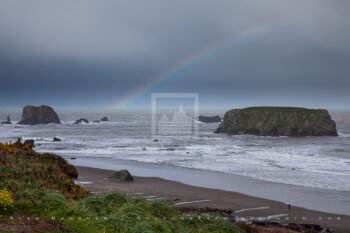 Ocean Rainbow Stock Image, Bandon, Oregon Ocean Rainbow Stock Image, Bandon, Oregon