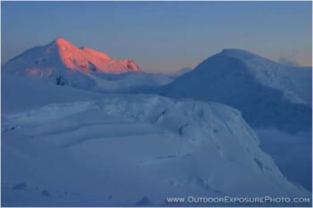 Alpenglow On Mt. Foraker Stock Image, Denali National Park, Alaska Alpenglow On Mt. Foraker Stock Image, Denali National Park, Alaska