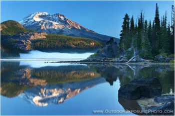South Sister Symmetry Stock Image, Central Oregon South Sister Symmetry Stock Image, Central Oregon