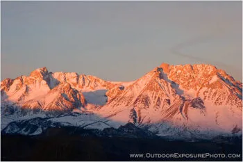 Morning Alpenglow in The Sierras Stock Image, Owens River Valley, California Morning Alpenglow in The Sierras Stock Image, Owens River Valley, California