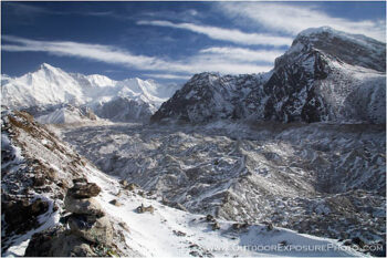 Cho Oyu And The Ngozumpa Glacier Stock Image, Mt. Everest, Nepal Cho Oyu And The Ngozumpa Glacier Stock Image, Mt. Everest, Nepal
