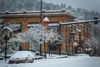 Snowy Downtown 32 Stock Image, Ashland, Oregon Snowy Downtown 32 Stock Image, Ashland, Oregon