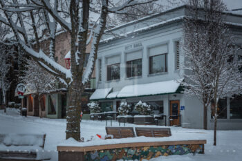 Snowy Downtown 40 Stock Image, Ashland, Oregon Snowy Downtown 40 Stock Image, Ashland, Oregon