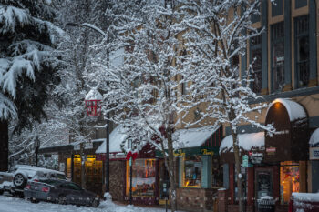Snowy Downtown 42 Stock Image, Ashland, Oregon Snowy Downtown 42 Stock Image, Ashland, Oregon