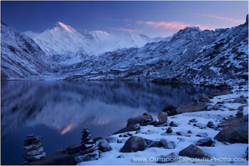 Early Light On Cho Oyu And The Third Gokyo Lake II Stock Image, Mt. Everest, Nepal Early Light On Cho Oyu And The Third Gokyo Lake II Stock Image, Mt. Everest, Nepal