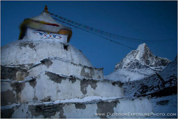 Stupa Beneath Tawoche Peak Stock Image, Mt. Everest Region, Nepal Stupa Beneath Tawoche Peak Stock Image, Mt. Everest Region, Nepal