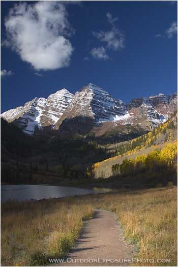 Path around Maroon Lake Stock Image, Elk Mountains, Colorado Path around Maroon Lake Stock Image, Elk Mountains, Colorado