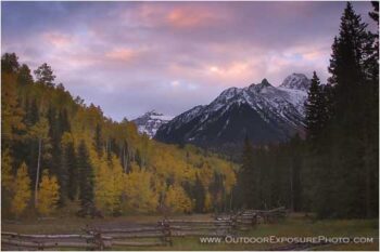 Pole Fence Stock Image, San Juan Mountains, Colorado Pole Fence Stock Image, San Juan Mountains, Colorado