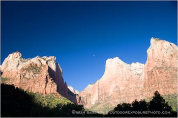 Moon Above Zion Cliffs Stock Image Zion National Park, Utah Moon Above Zion Cliffs Stock Image Zion National Park, Utah