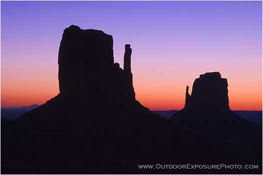 Sunrise behind the Mittens II Stock Image, Navajo Tribal Park, Arizona