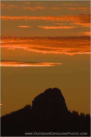 Pilot Rock Sunrise 2 Stock Image, Ashland, Oregon