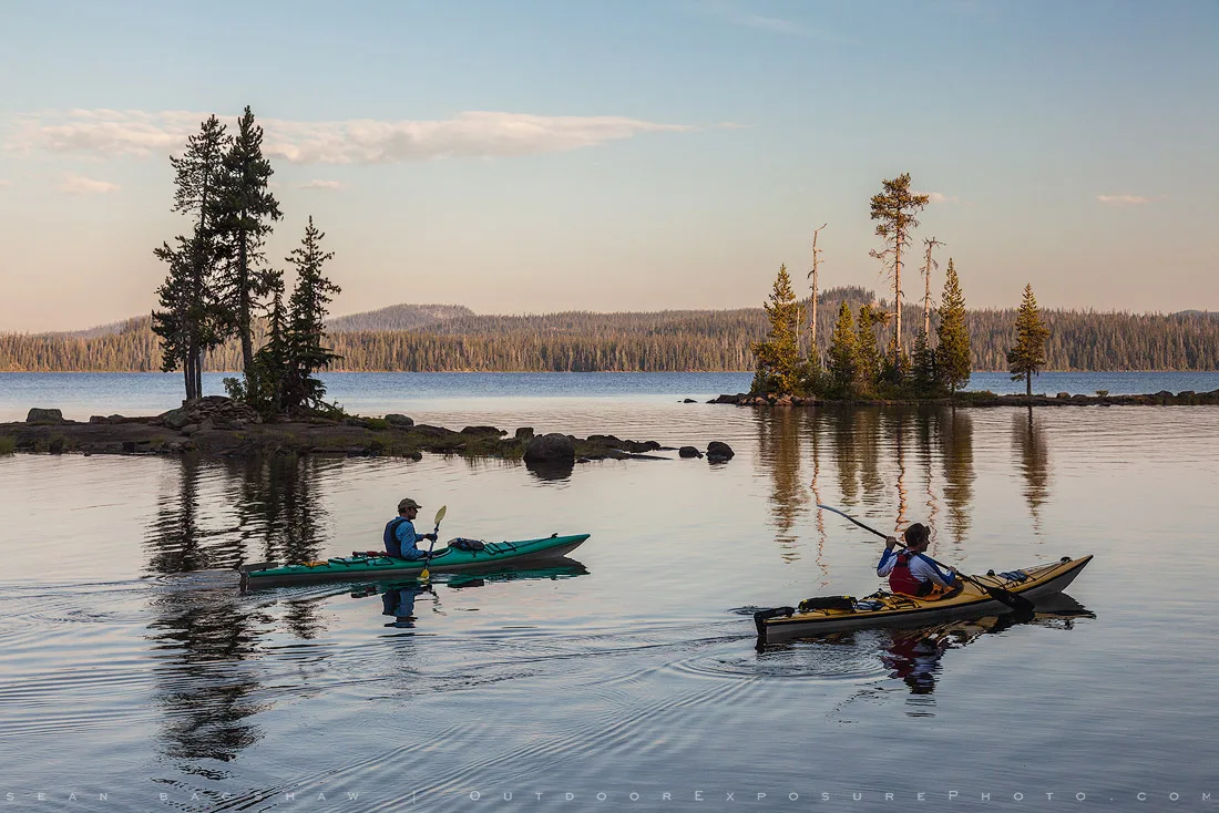 kayaks in the lake 2 stock image, waldo lake, oregon Sean Bagshaw