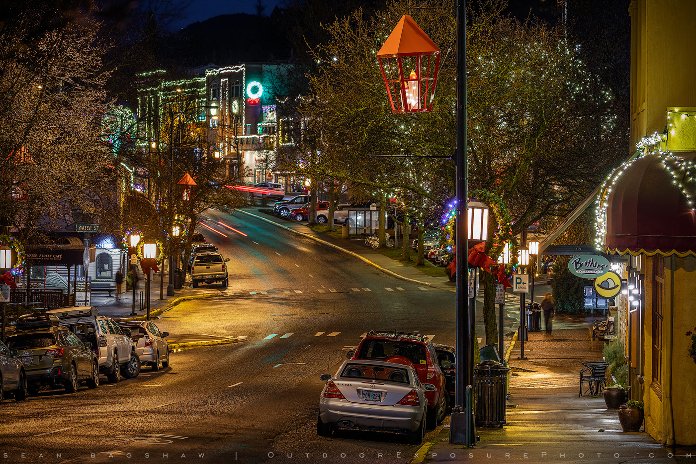 holiday lights 4 stock image, ashland, oregon