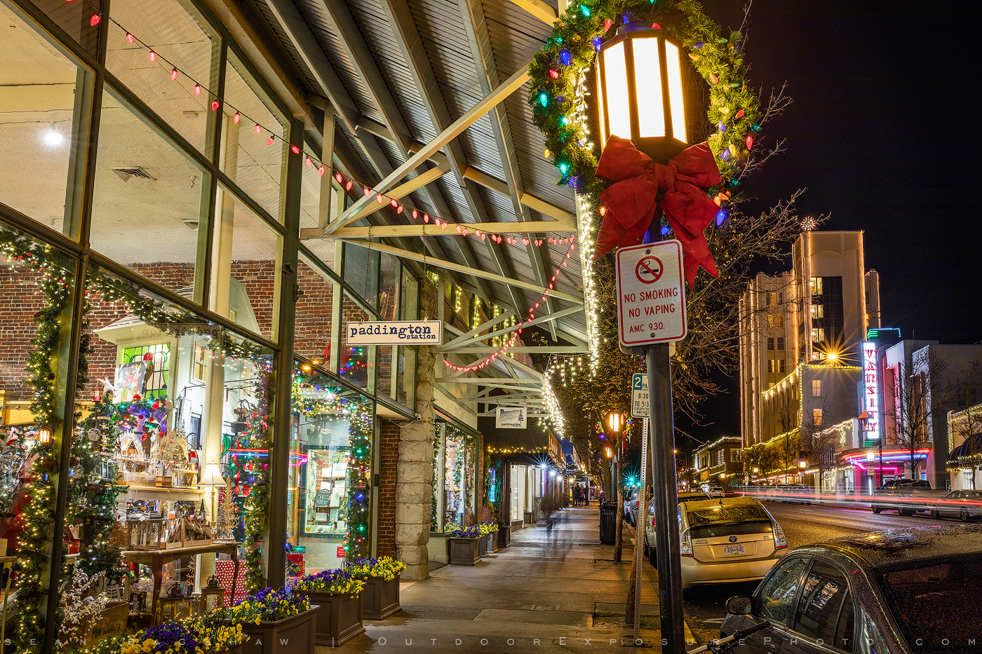 holiday lights 16 stock image, ashland, oregon