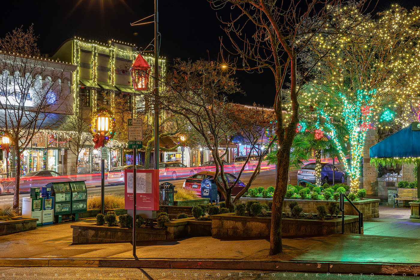 holiday lights 18 stock image, ashland, oregon