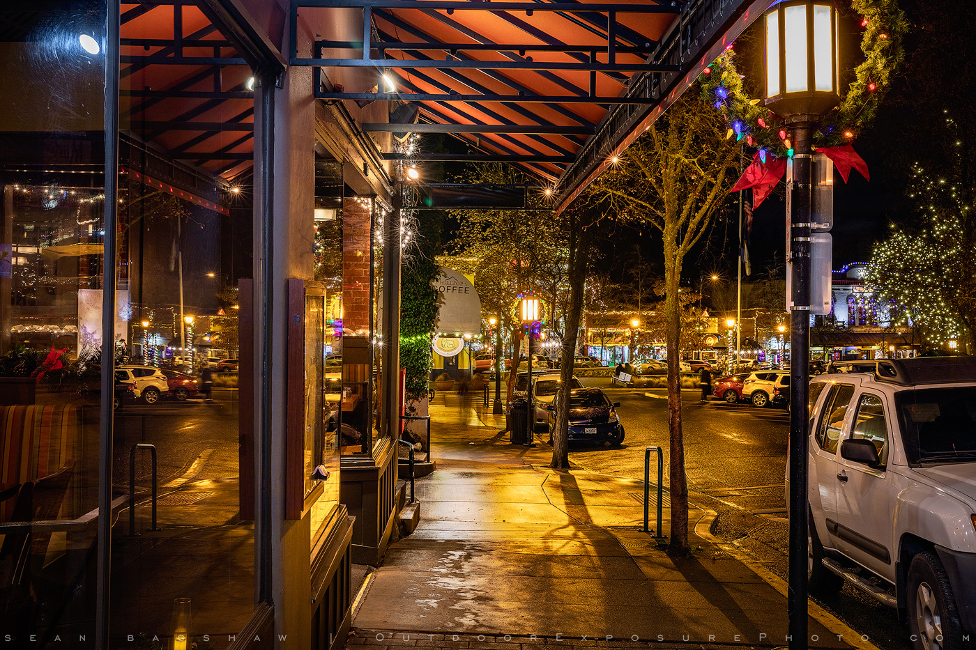 holiday lights 19 stock image, ashland, oregon