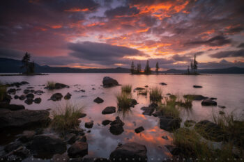 waldo lake sunset stock image, central oregon waldo lake sunset stock image, central oregon