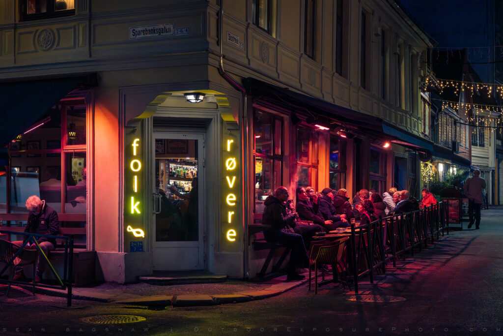 Winter Nightlife in Bergen, Norway