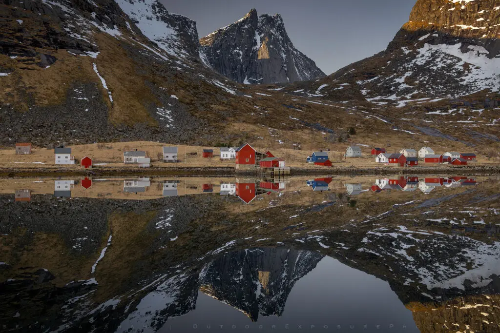 Mirror Reflection, Kirkefjord, Lofoten, Norway